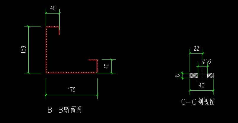 箱房角立柱斷面剖視設(shè)計(jì)圖